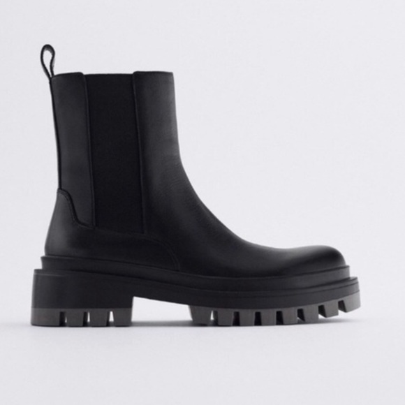 Zara Shoes - Zara Lug Sole Low Heel Ankle Boots